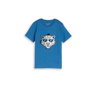 T-Shirt TOM TAILOR, Jungen, Gr. 116/122, federal blau, Jersey, Obermaterial: 100% Baumwolle, bedruckt, regular fit normal, Rundhals, gerader Abschluss, Shirts T-Shirt, mit Print (48710451-116) federal