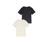 T-Shirt TOM TAILOR, Jungen, Gr. 128/134, weiß (wool weiß), Single Jersey, Obermaterial: 100% Baumwolle, bestickt, unifarben, regular fit hüftlang, Rundhals, Shirts T-Shirt, mit Dino-Stickerei (4992544