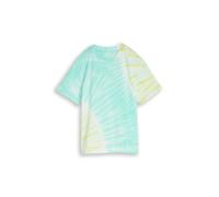 T-Shirt TOM TAILOR, Jungen, Gr. 176, turquoise tie dye design, Jersey, Obermaterial: 100% Baumwolle, bedruckt, oversize normal, Rundhals, Shirts T-Shirt, mit All-Over Print (74915237-176) turquoise ti