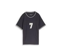 T-Shirt TOM TAILOR, Jungen, Gr. 92/98, coal grau, Web, Obermaterial: 100% Polyester, bedruckt, regular fit normal, Rundhals, kontrastfarben, Shirts T-Shirt, mit Print (97420926-92) coal grau
