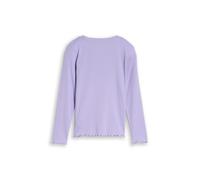 TOM TAILOR Mädchen Langarmshirt mit Rippstruktur, lila, Uni, Gr. 116/122