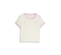 T-Shirt TOM TAILOR, Mädchen, Gr. 176, wool weiß, Jersey, Obermaterial: 100% Baumwolle, bedruckt, regular fit normal, Rundhals, kontrastfarben, Shirts T-Shirt, mit Print (52632801-176) wool weiß