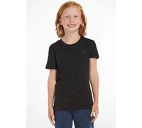 Tommy Hilfiger Jungen T-Shirt Kurzarm Rundhalsausschnitt, Schwarz (Meteorite), 14 Jahre