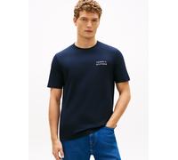 T-Shirt TOMMY HILFIGER "BRAND LOVE EMBRO STACK", Damen, Gr. M, desert sky, Single Jersey, Obermaterial: 100% Baumwolle, regular fit normal, Rundhals, Shirts T-Shirt, mit großem Rückenprint, regular fi