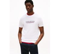 T-Shirt TOMMY HILFIGER "BRAND LOVE HILFIGER TEE", Herren, Gr. XL, weiß, Single Jersey, Obermaterial: 100% Baumwolle, casual, regular fit, Rundhals, Kurzarm, Shirts (78705169-XL) weiß