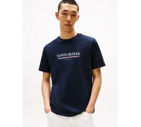 T-Shirt TOMMY HILFIGER "BRAND LOVE HILFIGER TEE", Herren, Gr. XXL, blau (desert sky), Single Jersey, Obermaterial: 100% Baumwolle, regular fit, Rundhals, Shirts T-Shirt (12198525-XXL) desert sky