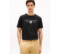 T-Shirt TOMMY HILFIGER "BRAND LOVE MONO STACK", Herren, Gr. L, schwarz, Single Jersey, Obermaterial: 100% Baumwolle, regular fit normal, Rundhals, Shirts T-Shirt, aus Jersey mit Logo (71473724-L) schw