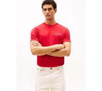 T-Shirt TOMMY HILFIGER "BRAND LOVE SMALL HILFIGER", Herren, Gr. M, medium rot, Single Jersey, Obermaterial: 100% Baumwolle, normal normal, Rundhals, Shirts T-Shirt, normale Passform, Rundhals, aus Jer