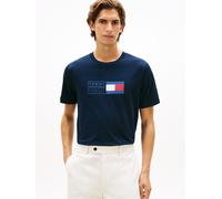 T-Shirt TOMMY HILFIGER "BRAND LOVE TEXT BOX", Herren, Gr. S, desert sky, Single Jersey, Obermaterial: 100% Baumwolle, normal normal, Rundhals, Shirts T-Shirt, regular fit, gerippter Rundhals (92298925
