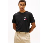 T-Shirt TOMMY HILFIGER "BRAND LOVE TEXT STACK", Herren, Gr. XL, schwarz, Single Jersey, Obermaterial: 100% Baumwolle, unifarben, regular fit normal, Rundhals, eingesetzt abgesteppte Kante, Shirts T-Sh