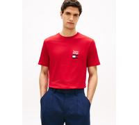 Tommy Hilfiger Regular Fit T-Shirt aus reiner Baumwolle Modell 'BRAND LOVE TEXT' in Rot, Größe M