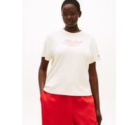 T-Shirt TOMMY HILFIGER CURVE "CRV FUN GRAPHIC REG C-NK SS TEE", Damen, Gr. 48, calico, Single Jersey, Obermaterial: 100% Baumwolle, bedruckt, regular fit normal, Rundhals, Shirts T-Shirt, in großen Gr