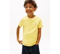 T-Shirt TOMMY HILFIGER "ESSENTIAL COTTON REG FIT TEE SS", Jungen, Gr. 3 (98), gelb dahlia, Single Jersey, Obermaterial: 100% Baumwolle, unifarben, regular fit normal, Rundhals, eingesetzt abgesteppte