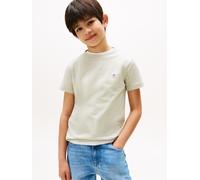 T-Shirt TOMMY HILFIGER "ESSENTIAL COTTON TEE S/S", Jungen, Gr. 3 (98), grün (misty sage), Single Jersey, Obermaterial: 100% Baumwolle, unifarben, regular fit, Rundhals, abgesteppt, Shirts T-Shirt, mit
