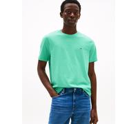 T-Shirt TOMMY HILFIGER "ESSENTIAL REG FIT SOLID TEE mit Stickerei und Rundhals", Damen, Gr. XXL, grün (light jade grün), Single Jersey, Obermaterial: 100% Baumwolle, Basic, Rundhals, Shirts T-Shirt, u