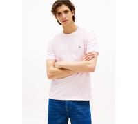 T-Shirt TOMMY HILFIGER "ESSENTIAL REGULAR FIT SOLID mit Stickerei", Herren, Gr. L, rosa (light pink), Single Jersey, Obermaterial: 100% Baumwolle, unifarben, Basic, Rundhals, Shirts T-Shirt, unifarben