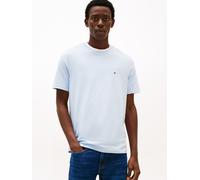 T-Shirt TOMMY HILFIGER "ESSENTIAL REGULAR FIT SOLID mit Stickerei", Herren, Gr. XXL, blau (breezy blau), Single Jersey, Obermaterial: 100% Baumwolle, unifarben, Basic, Rundhals, Shirts T-Shirt, unifar