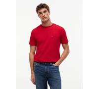 Tommy Hilfiger Herren T-Shirt Kurzarm Essential mit Brusttasche, Mehrfarbig (Medium Red), L