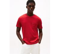 T-Shirt TOMMY HILFIGER "ESSENTIAL SOLID POCKET TEE", Damen, Gr. L, rot (medium rot), Single Jersey, Obermaterial: 100% Baumwolle, regular fit, Rundhals, Shirts T-Shirt (41717356-L) medium rot