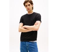 Tommy Hilfiger Herren T-Shirt Kurzarm Essential mit Brusttasche, Schwarz (Black), L