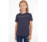 T-Shirt TOMMY HILFIGER "ESSENTIAL TEE", Jungen, Gr. 7/122, blau (marine), Obermaterial: 100% Baumwolle, bedruckt, Basic schmal, Rundhals, Shirts T-Shirt, Kinder Kids Junior MiniMe,für Jungen und Mädch