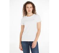 Tommy Hilfiger Damen T-Shirt Kurzarm Heritage Rundhalsausschnitt, Weiß (Classic White), XS