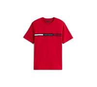 Tommy Hilfiger Herren T-Shirt Kurzarm Rundhalsausschnitt, Mehrfarbig (Medium Red), L