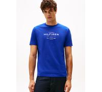 Tommy Hilfiger Herren T-Shirt Kurzarm Stack Graphic Tee mit Rundhalsausschnitt, Blau (Wedge Blue), XXL