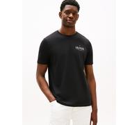 Tommy Hilfiger Herren T-Shirt Kurzarm Stack Tee Regular Fit, Schwarz (Black), XL