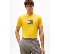 T-Shirt TOMMY HILFIGER "LINEAR FLAG GRAPHIC", Herren, Gr. 3XL, gelb (countryside gelb), Single Jersey, Obermaterial: 100% Baumwolle, regular fit, Rundhals, Shirts T-Shirt, Rundhals, regular fit, Jerse