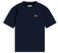T-Shirt TOMMY HILFIGER, Mädchen, Gr. 6 (116), schwarz night navy, Single Jersey, Obermaterial: 100% Baumwolle, unifarben, regular fit normal, Rundhals, abgesteppte Kante, Shirts T-Shirt, Rundhalsaussc