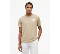 T-Shirt TOMMY HILFIGER "MONO SUN GRAPHIC REGULAR TEE", Herren, Gr. S, beige (batique khaki), Single Jersey, Obermaterial: 100% Baumwolle, bedruckt, regular fit normal, Rundhals, Shirts T-Shirt, aus Je