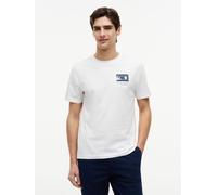 T-Shirt TOMMY HILFIGER "MONO SUN GRAPHIC REGULAR TEE", Jungen, Gr. S, weiß, Single Jersey, Obermaterial: 100% Baumwolle, bedruckt, regular fit normal, Rundhals, Shirts T-Shirt, aus Jersey mit Logo-Gra