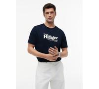 T-Shirt TOMMY HILFIGER "NAUTICAL CHEST GRAPHIC REGULAR", Herren, Gr. L, blau (desert sky), Obermaterial: 100% Baumwolle, regular fit normal, Rundhals, Shirts T-Shirt (19277632-L) desert sky