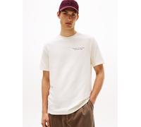 T-Shirt TOMMY HILFIGER "PHOTO PRINT GRAPHIC", Damen, Gr. S, ivory petal, Single Jersey, Obermaterial: 100% Baumwolle, regular fit normal, Rundhals, Shirts T-Shirt, großer Rückenprint, Rundhals, regula