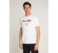 T-Shirt TOMMY HILFIGER "SCRIPT LOGO TEE" Gr. M, weiß Herren Shirts (91601137-M) weiß