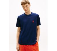 T-Shirt TOMMY HILFIGER "SCRIPT MONOGRAM SWIMSHOP", Herren, Gr. M, carbon navy, Single Jersey, Obermaterial: 100% Baumwolle, regular fit normal, Rundhals, Shirts T-Shirt, aus Jersey mit Logo-Stickerei