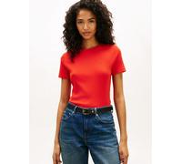 T-Shirt TOMMY HILFIGER "SLIM CODY C-NK", Damen, Gr. S (36/38), fireworks, Jersey, Obermaterial: 100% Baumwolle, unifarben, slim fit normal, Rundhals, abgesteppt, Shirts T-Shirt, Baumwolle, slim fit (9