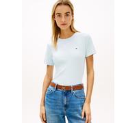 T-Shirt TOMMY HILFIGER "SLIM CODY C-NK", Damen, Gr. XS (34), keepsake blau, Jersey, Obermaterial: 100% Baumwolle, unifarben, slim fit normal, Rundhals, abgesteppt, Shirts T-Shirt, Baumwolle, slim fit 