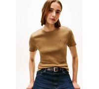 Tommy Hilfiger Damen T-Shirt Kurzarm Slim Cody Rundhalsausschnitt, Braun (Hunter Brown), M