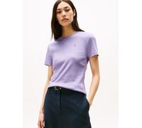 T-Shirt TOMMY HILFIGER "SLIM CODY C-NK SS", Damen, Gr. S (36), lavender ash, Jersey, Obermaterial: 100% Baumwolle, unifarben, slim fit hüftlang, Rundhals, abgesteppt, Shirts T-Shirt, Baumwolle, slim f