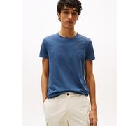 T-Shirt TOMMY HILFIGER "STRETCH SLIM FIT TEE", Herren, Gr. XXL, blau (aegean sea), Jersey, Obermaterial: 96% Baumwolle, 4% Elasthan, slim fit normal, Rundhals, Shirts T-Shirt, mit Rundhalsausschnitt, 