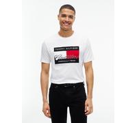 T-Shirt TOMMY HILFIGER "TH x Cadillac Formula 1 Team GRAPHIC FLAG", Damen, Gr. XL, weiß, Jersey, Obermaterial: 100% Baumwolle, bestickt, hüftlang, Rundhals, abgesteppte Kante, Shirts T-Shirt, aus Baum