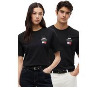 Tommy Hilfiger Unisex T-Shirt Kurzarm TH X CF1 Logo Tee aus Baumwolle, Schwarz (Black), XXS