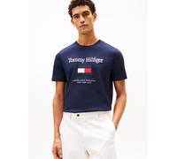 T-Shirt TOMMY HILFIGER "TOMMY EMBRO FLAG", Herren, Gr. M, desert sky, Single Jersey, Obermaterial: 100% Baumwolle, regular fit, Rundhals, Shirts T-Shirt, mit Logostickerei, Jersey, normale Passform (2