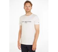 Tommy Hilfiger Herren T-Shirt Kurzarm Core Tommy Logo Rundhalsausschnitt, Weiß (Snow White), L