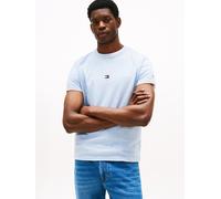 T-Shirt TOMMY HILFIGER "TOMMY LOGO", Herren, Gr. XL, blau (heatherot blau), Jersey, Obermaterial: 100% Baumwolle, schmal hüftbedeckend, Rundhals, eingesetzt abgesteppt, Shirts T-Shirt, aus reiner Baum