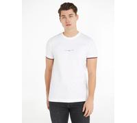Tommy Hilfiger Herren T-Shirt Kurzarm Logo Tipped Rundhalsausschnitt, Weiß (White), L