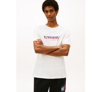 Tommy Jeans Herren T-Shirt Kurzarm Tee Regular Fit, Weiß (Ecru), 4XL