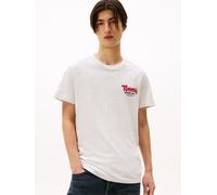 Tommy Jeans Herren T-Shirt Kurzarm Slim Font Play mit Rundhalsausschnitt, Grau (Lt Grey Htr), XL